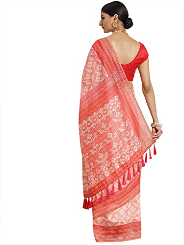 Image of Amazon Brand - Anarva Women's Kalamkari Saree With Blouse Piece