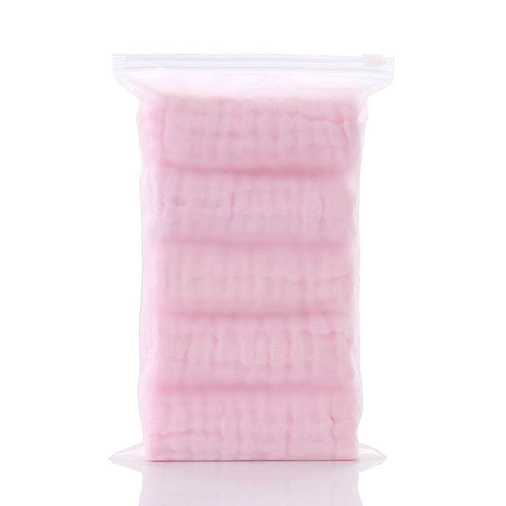 Kerdejar Pink Baby Towel,5Pcs/Lot Baby Handkerchief Square Baby Face Towel 30X30cm Muslin Cotton Infant Face Towel Wipe Cloth