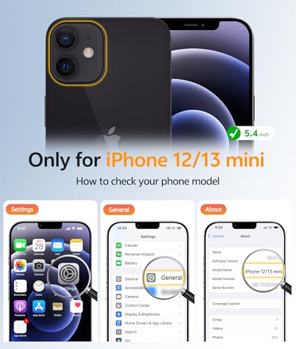 Image of FNTCASE for iPhone 13 Mini Case: for iPhone 12 Mini Case [Compatible with Magsafe] Translucent Matte Magnetic Phone Cover - Military Grade Drop Protection Shockproof Protective Cases - Black
