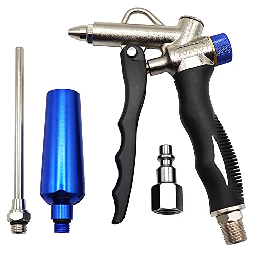 YOTOO 2-Way Air Blow Gun kit with Adjustable Air Flow, Extended Nozzle, High Flow Nozzle and 1/4