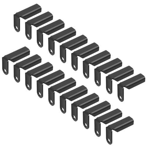 OTTFF 20 Pack Black Fence Mounting Bracket Fits 1\" x 1\" x 16 Ga. Square Tube Rails, Fence Panel Internal Connector, Carbon Steel - Thumbnail 4