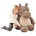 IKASA Ippopotamo Gigante Peluche Giocattoli Animale - Grande Carino Enorme Jumbo soffice Peluche Ippopotamo di Grandi Dimensioni Animali di Peluche Grasso - Regali per Bambini (Grigio, 78 cm)