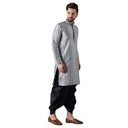 Image of SOJANYA Men's Silk Blend Solid (Since 1958, Kurta & Dhoti Set