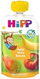 HiPP Bio Quetschie Apfel Birne Banane - Anton Affe (8 x 100g), ab 1 Jahr, 100% Fruchtpüree, ohne Zuckerzusatz, vegan, in bester Bio-Qualität