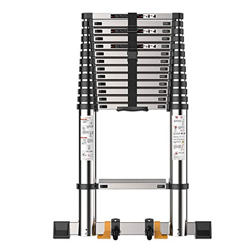 Telescoping Ladder Climb with Stabilizer Bar, Aluminum Extension Ladder for Home Loft Office Engineering Household (Size : 3.9m/12.8ft)