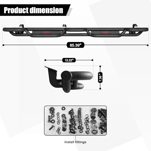 Estribos laterales negros para Toyota Tundra 2007-2021 miniatura 7