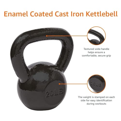 Amazon Basics Cast Iron Kettlebell, 9.1 kg, Black - Image 5