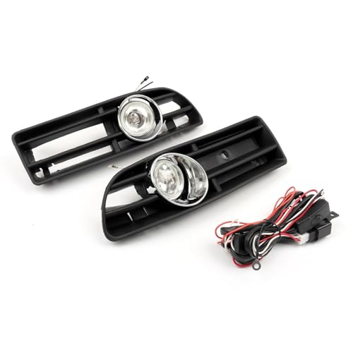 DZSLLOOI Rejillas Frontales de Radiador Parrilla De Parachoques con Luz Antiniebla De Conducción para VW para Jetta para Bora para MK4 TDI 99-04 Luces Antiniebla De Conducción Rejillas ​Frontales