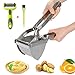 HOTLIKE Kartoffelpresse aus Edelstahl, Spätzlepresse 3 PCS Set, Professionelle Spätzlechef mit Pinsel, Schäler, Kartoffelquetsche Presse Ricer für Kartoffelpüree, Obstsäfte, Gemüsebrei, Püree