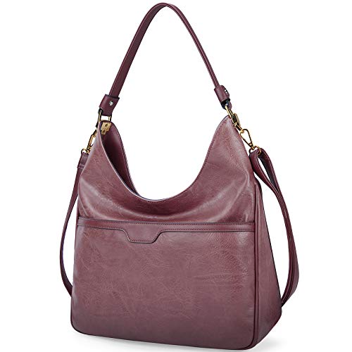 NUBILY Sac a Main Femmes Bandoulieres Cuir Grande Capacité Sac Bandoulière Femme Sacs Portés Épaule Imperméable Portable Sac Cabas Classique Mauve