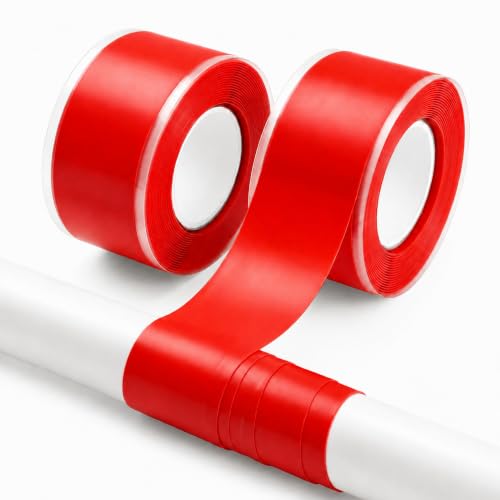 Red Electrical Tape 1 in x 10 ft Self-Fusing Silicone Rubber 2 Roll