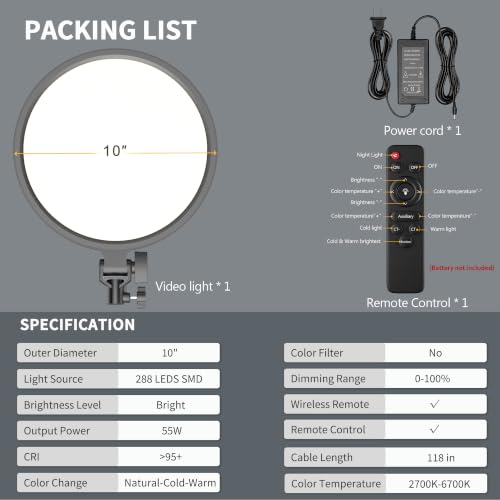 Image of 10 inch Light Kit,55W,NO Wall Mount Triangle Boom Arm (10 inch)