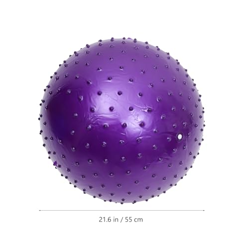 KONTONTY Thorn Ball Yoga Massage Ball Bounce Ball Physical Massage Ball Yoga Ball Big Inflatable Ball Bouncy Balls Large Ball with Tactile Spikes Pregnant Woman Purple Barbed Hockey PVC