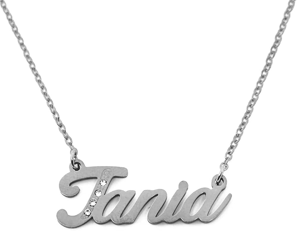 Kigu Name Necklace Tania, Silver Tone, Custom Name Necklace