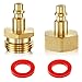 Litorange 2 PCS Lead-Free Brass Winterize Sprinkler Systems: Air Compressor 1/4" Quick Connect Plug To GHT 3/4" Garden Hose Faucet Blow Out Adapter Fitting For RV, Travel Trailer, Boat & Camper