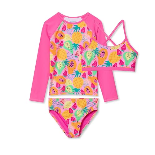 Image of Lands' End Big Girls 3 Piece UPF 50 Sun Protection Rash Guard Set