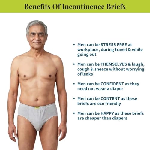 Image of Leak Proof Underwear For Men | Absorbs 35ml Of Leaks | Wash & Reuse | Anti Bacterial, Hygienic & Leakproof | Comfy Cotton | Pack Of 1 | Grey | L