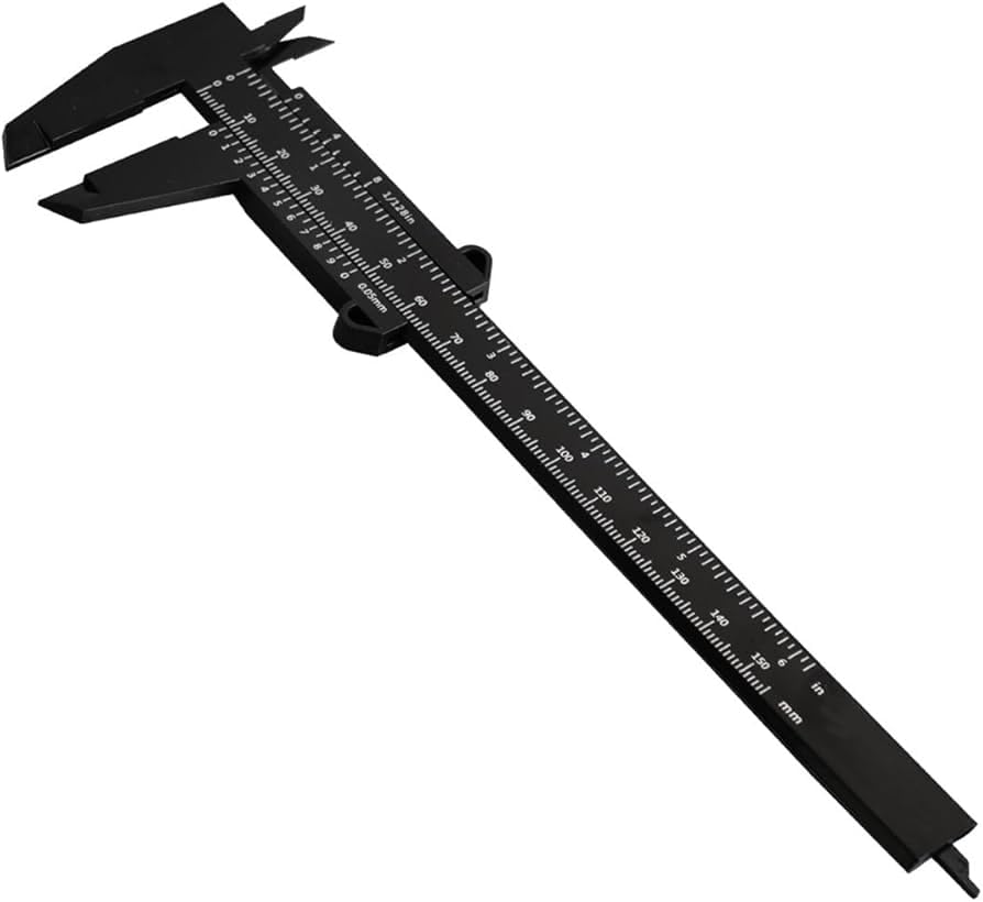 Digital Caliper, 0-15 cm Range, mm/inch Display, Black