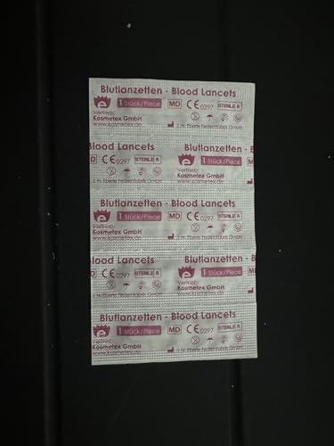 100x Lanzetten 100x Alkoholtupfer, Stechhilfe Einweglanzette, sterile Kosmetex Blutlanzette für Milien (je 100)