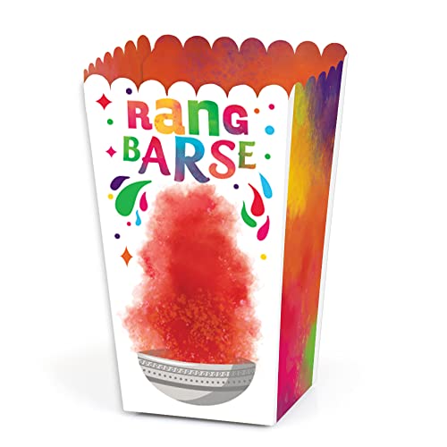 Big Dot of Happiness Holi Hai - Juego de 12 cajas de regalo para palomitas de maíz para fiestas Cover