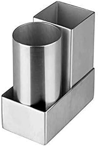 Winco DDSG-301S, redondo y cuadrado de acero inoxidable para paquetes de azúcar, soporte para pajitas de metal para mesa de café