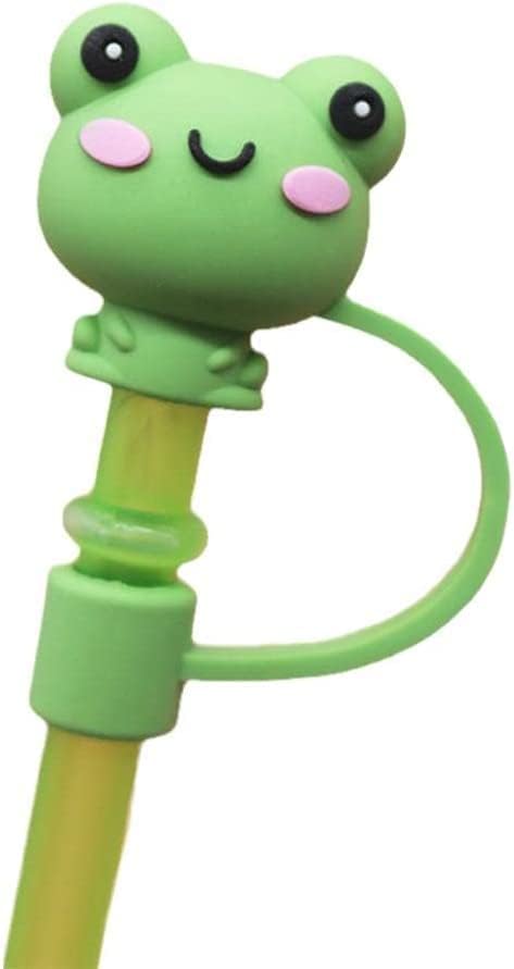 Cubierta de pitillo de silicona con diseño de rana miniatura 3