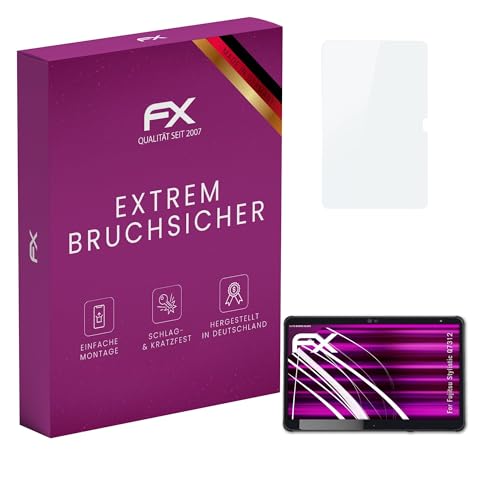 atFoliX Glasfolie kompatibel mit Fujitsu Stylistic Q7312 Bildschirmfolie, 9H Hybrid-Glass FX Schutzpanzer Folie