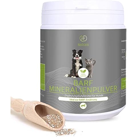 Nutrani Barf Mineral Powder for Dogs 500g - 100% Natural Bar Additive with Valuable Vitamins, Minerals, Trace Elements as well as Zinc, Copper and Iron - Promotes Vitality and Wellbeing Cover