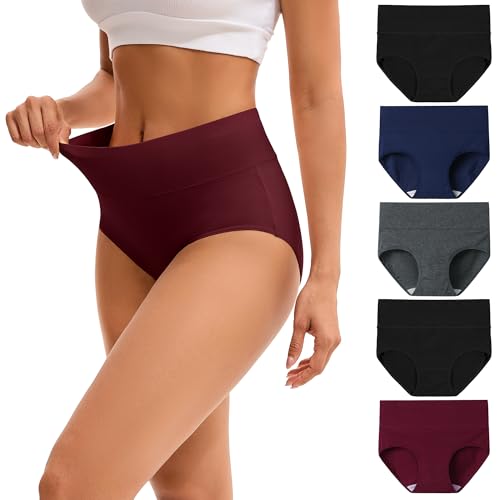 INNERSY Unterhosen Damen Baumwolle Weich Bauch Weg Unterwäsche Damenslips, XS, Colour 5d