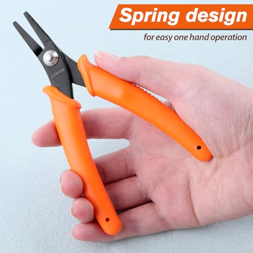 Image of 5.5 Inch Thin Flat Nose Pliers With Smooth Jaw - Precision Jewelry and Craft Making Tool for Wire Straightening - Duck Billed, Chain Nose, Micro Pliers