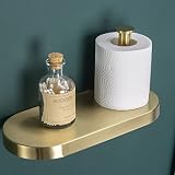 RANDOM Toilet Paper Holder with Shelf Bathroom Accessories Tissue Roll Dispenser Storage Brushed Gol