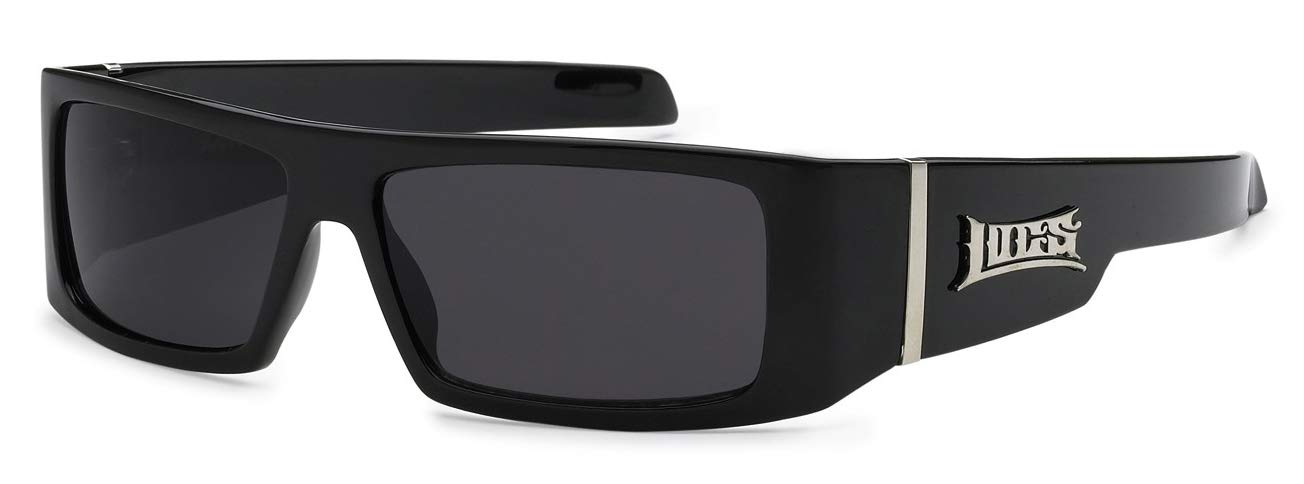 Locs 9058 Black Sunglasses | Authentic Gangster Rectangular Dark Maddogger Shades