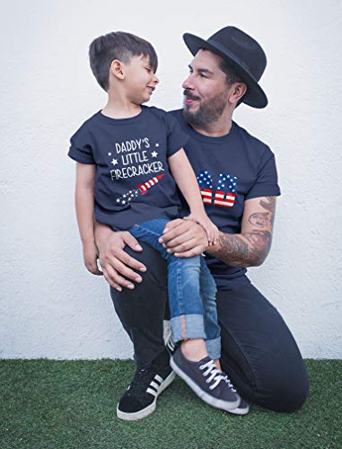 Tstars Daddy's Little Firecracker 4th of July Patriotic Father & Child Matching Shirts4