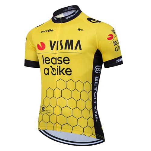 X-CQREG Men's Cycling Bike Jersey Short Sleeve Biking Shirt with 3 Rear Pockets + Zipper Pocket Breathable Quick Dry Bicycle Jersey, 1, S