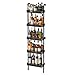 5-Tier Freestanding Wine Racks: 50 Bottles Wine Rack Shelf Wall Mounted with Fences, Wines Bottle Holder Display Shelf, Liquor Storage for Kitchen, Dining Room, Bar, Wood, 17.28''L x 7.95''W x 68.5''H