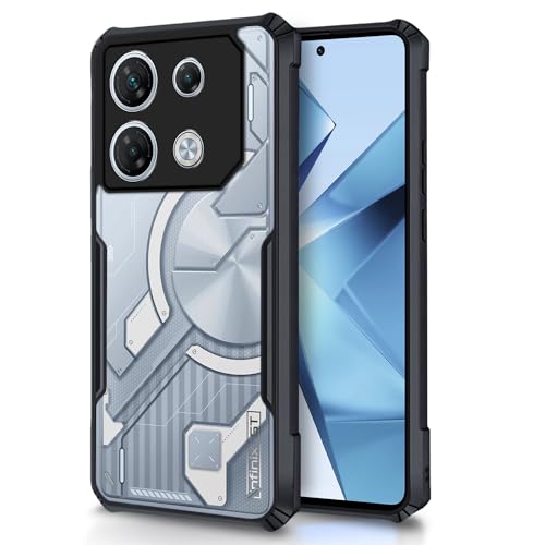 Image of Pikkme Infinix GT10 Pro 5G Back Cover | Crystal Clear Transparent Back | Ultra Hybrid | Full Camera Protection | Raised Edge | Bumper Back Case (Black)