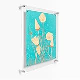 Wexel Art 16x20' Clear UV Grade Acrylic Single Panel Magnetic Wall Frame/Memo Board with Silver Hardware for Contemporary Art and Images