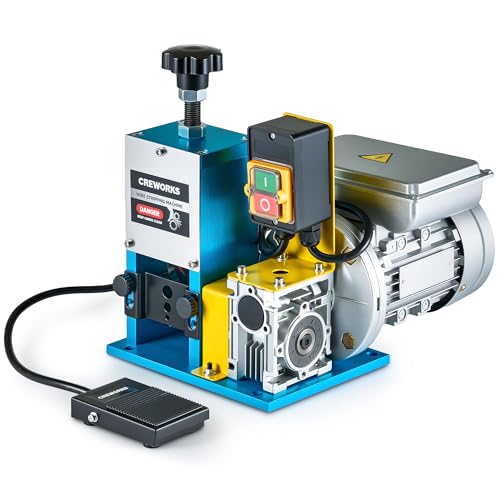 CREWORKS 180W Electric Wire Stripper Machine, 0.06'-1' Automatic Wire Stripping Machine, Wire Stripping Tool for 1.5-25 mm Scrap Wire, 5 Channel Copper Wire Stripper Tool for Leftover Cable Recycling