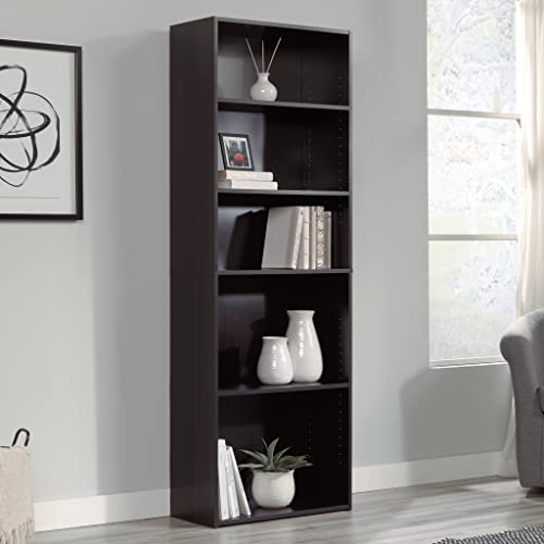 Image of Sauder Beginnings 5-Shelf Bookcase, Bookshelf with Adjustable Storage Shelves, in Cinnamon Cherry finish