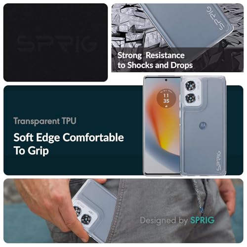 Image of SPRIG Compatible with Moto G96 FusionCrystal Back Cover Drop Tested Shock Proof Mobile Case for Men, Women, Boys and Girls with Camera Protection (Transparent)