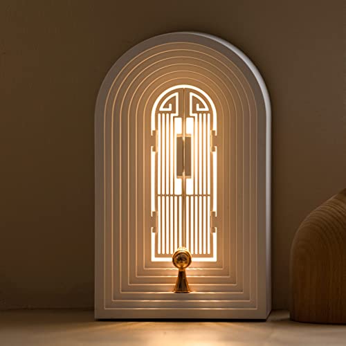 Lampe de nuit d'ambiance nordique à intensité variable pour bureau, chambre à coucher (blanc) Cover