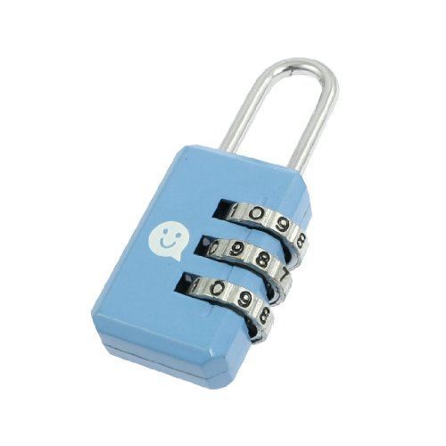 Image of Aexit Silver Tone Padlocks & Hasps Blue 3 Digits Luggage Combination Combination Padlocks Password Padlock