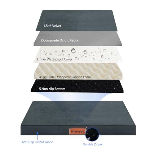 Medium-Dog-Bed-Waterproof-Orthopedic-Dog-Bed-Washable-Dog-Beds-Furniture-Dog-Crate-Bed-Egg-Crate-Foam-Pet-Bed-30-X-20-X-3-inch-Grey - Cucciolini Doodles   Medium-Dog-Bed-Waterproof-Orthopedic-Dog-Bed-Washable-Dog-Beds-Furniture-Dog-Crate-Bed-Egg-Crate-Foam-Pet-Bed-30-X-20-X-3-inch-Grey