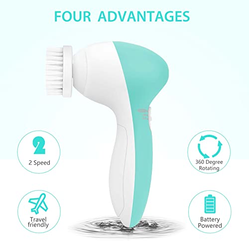Facial Cleansing Brush Face Scrubber: CLSEVXY Electric Face Spin Cleanser Brushes with 6 Brush Heads for Deep Cleansing, Gentle Exfoliating, Removing Blackhead, Massaging - Thumbnail 3