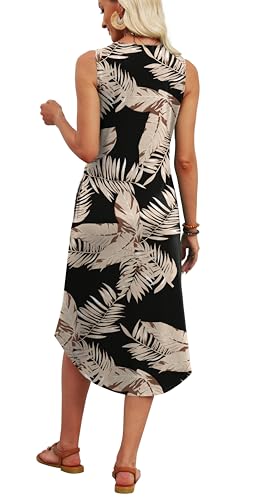 Image of WIHOLL Summer Dresses for Women 2026 Button Front Sleeveless Casual Midi Dress Beach Vacation Sundresses with Pockets