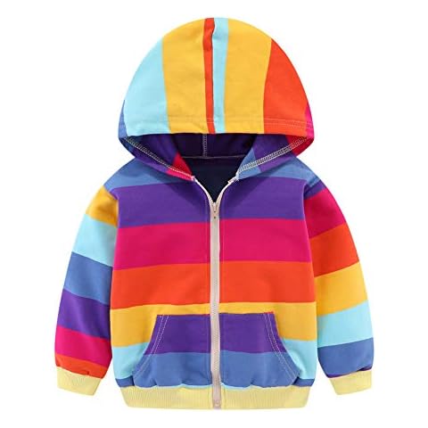 Mud Kingdom Rainbow Stripe Hoodie for Girls Cover