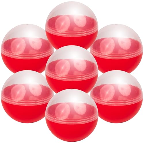 Entervending Vending Machine Capsules - 3" Empty RED Plastic Capsules - Toy Capsule - 14 Round Large Easter Eggs - Bath Bombs Molds - Party Favors Pinata Stuffers DIY Craft Supplies
