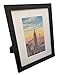 Frame Amo 10x12 Black Picture Frame, White Mat with 5.5x8.5 opening for 6x9 Image, 1 Inch Border, Glass Front, for Wall or Table, 3-Pack