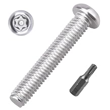 M4-0.7 x 45mm Button Head Security Torx Machine Screws 50 PCS, 304 Stainless Steel 18-8, Tamper Resistant, Full Thread, Bright Finish, Includes Torx Driver Bit