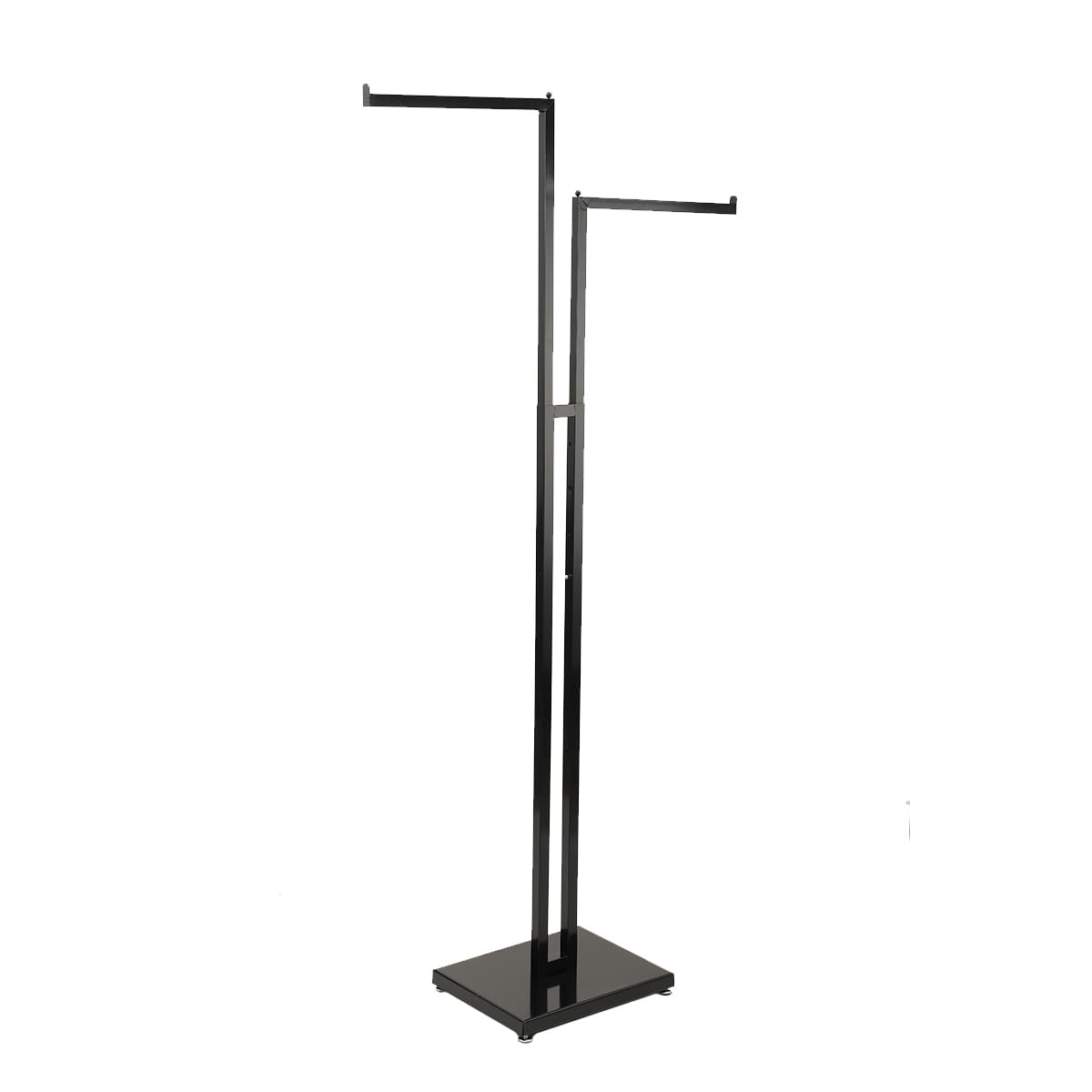 YILIKISS Clothes Display Stand 2 Straight Adjustable Arms Heavy-Duty Retail Garment Rail with Polished Finish Flat-Pack Assembly Ideal for Shops, Boutiques, Exhibitions